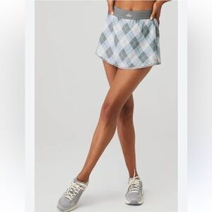 ALO Yoga Gray Argyle Match Point Skirt Size XS